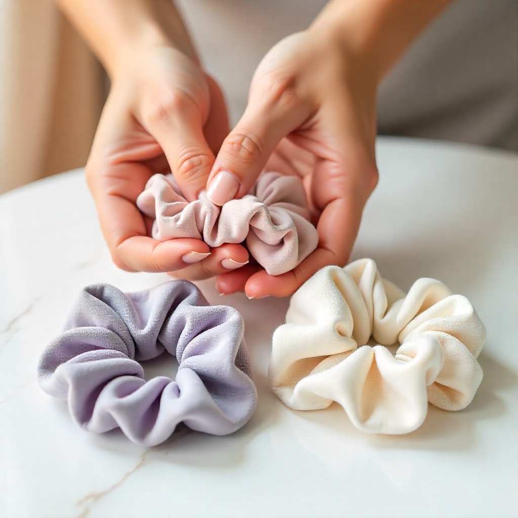 Plain Satin Scrunchies