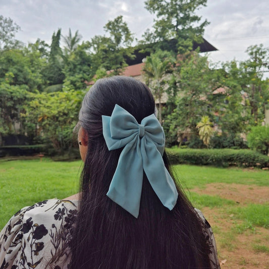 PASTEL BLUE DOUBLE LAYER BOW