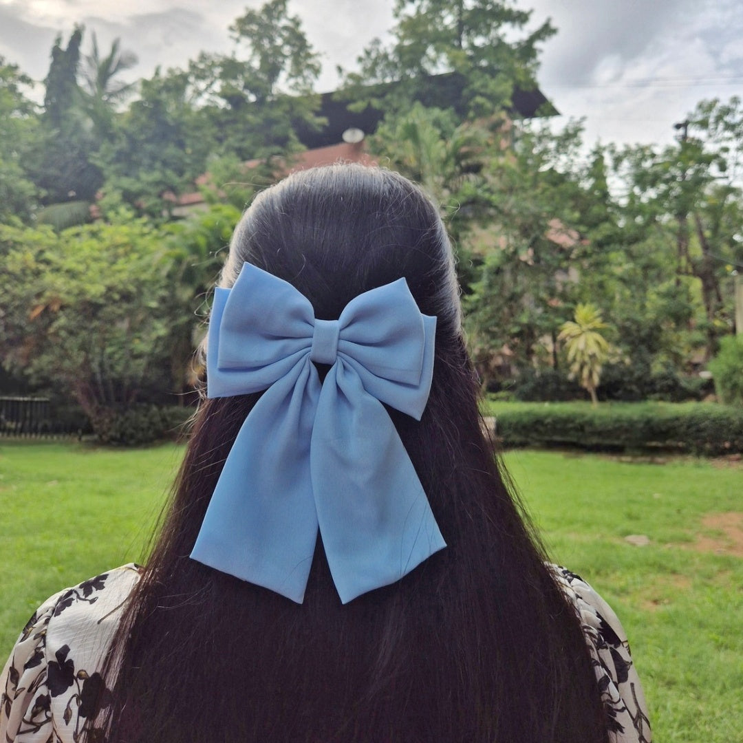 POWDER BLUE DOUBLE LAYER BOW