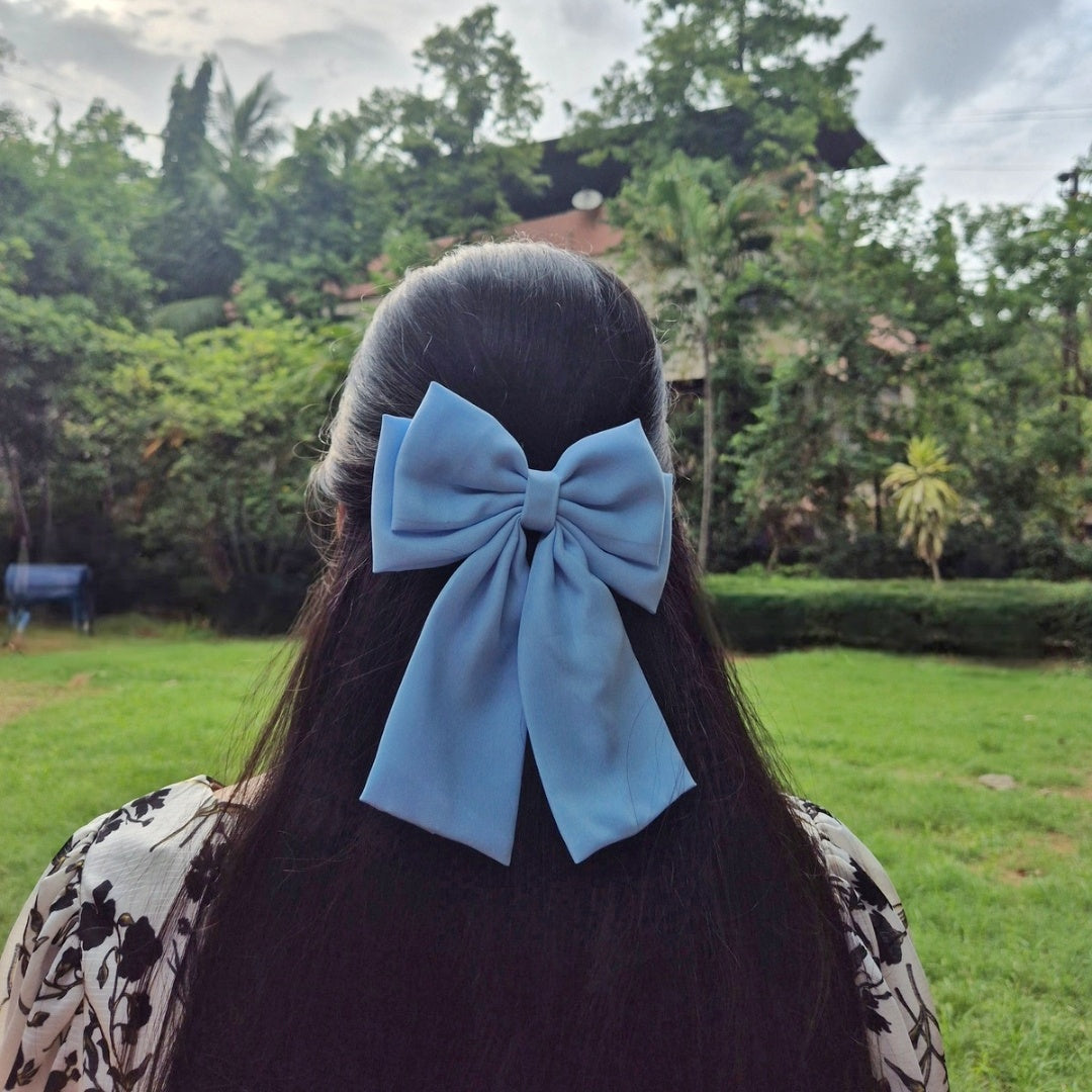 POWDER BLUE DOUBLE LAYER BOW