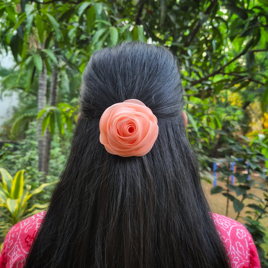 Peach Rose Clip