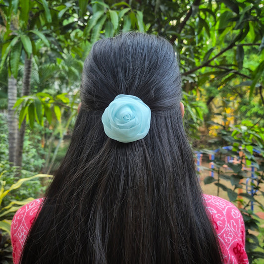 Pastel Blue Rose Clip