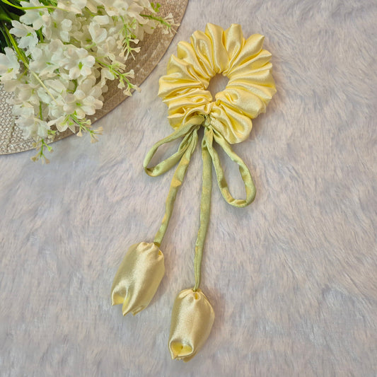 LEMON YELLOW TULIP SCRUNCHIE