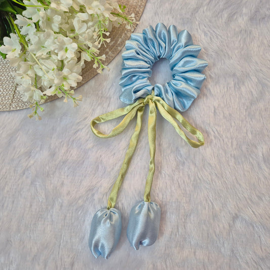 PASTEL BLUE TULIP SCRUNCHIE