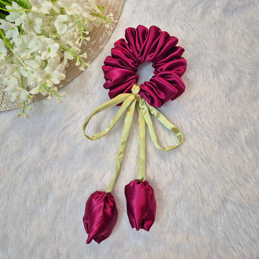 BURGUNDY WINE TULIP SCRUNCHIE
