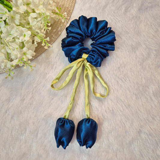DARK TEAL TULIP SCRUNCHIE