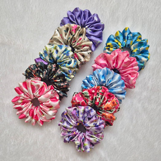 PRINTED SCRUNCHIES SET OF 10